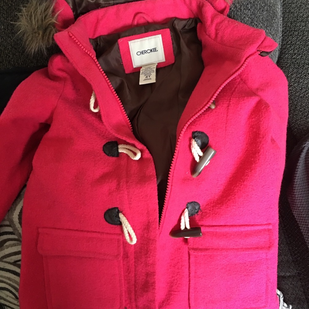 Cherokee coral wool coat size 4T